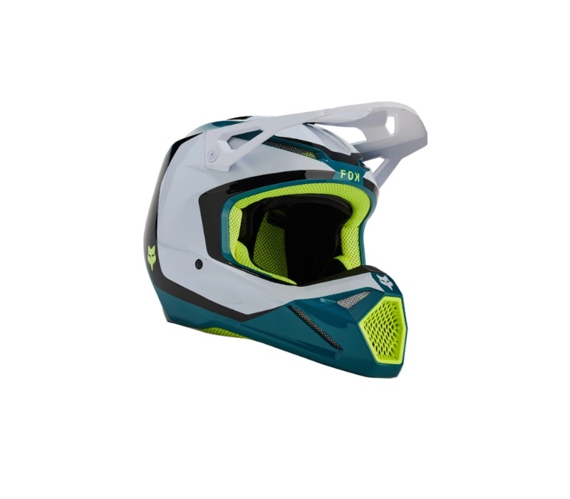 2024 Fox Youth V1 Nitro Motocross Helmet (Maui Blue)
