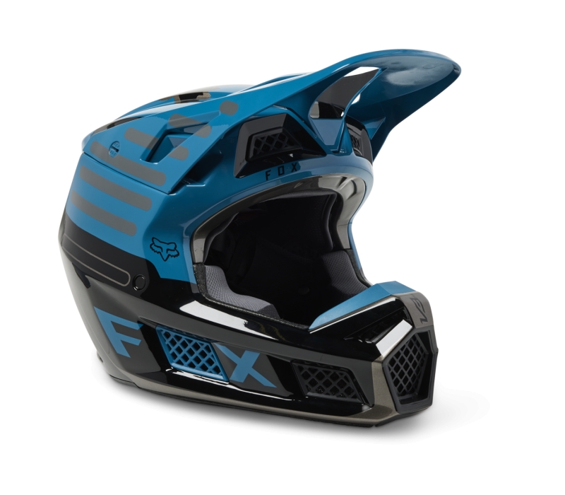 2023 fox v3 rs ryaktr motocross helmet maui blue