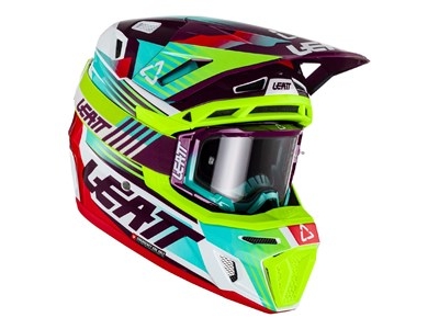 helmet moto 8.5 v23 neon includes 5.5 goggle + helmet bag