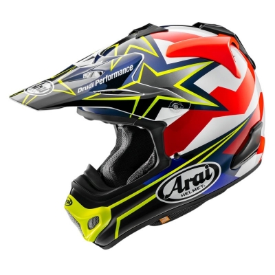 arai mx-v stars and stripes mxv motocross helmet yellow