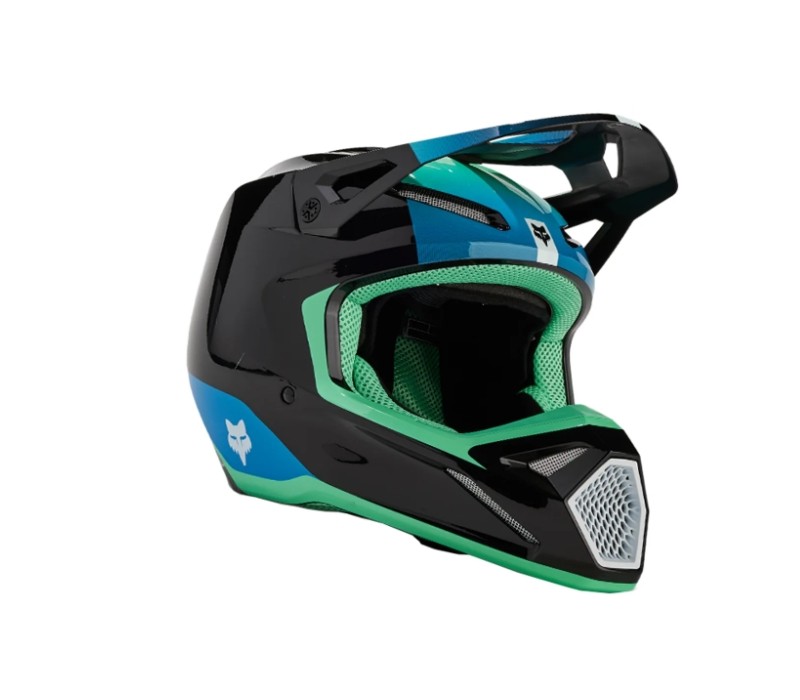 2024 Fox Youth V1 Ballast Motocross Helmet (Black/Blue)