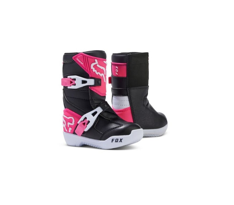 2024 Fox Kids Comp Motocross Boots (Black/Pink)
